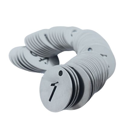 CombiCraft RVS sleutellabels Ø30 mm uitgespaard getal - per set