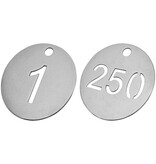 CombiCraft RVS sleutellabels Ø30 mm uitgespaard getal - per set
