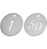 CombiCraft RVS sleutellabels Ø30 mm uitgespaard getal - per set
