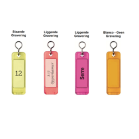 Hotel sleutelhanger Canary met gravering 90 mm - per 1 stuk