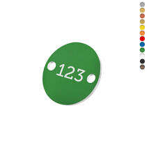 Kunststof nummerplaatje met nummer en gaten