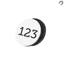 Kunststof nummerplaatje met nummer en magneetband