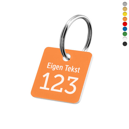 CombiCraft Kunststof sleutellabel met tekst en nummer - per stuk