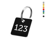 CombiCraft Kunststof sleutellabel vierkant met nummer - per stuk