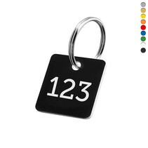 Sleutellabels vierkant met nummer