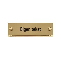 Naamplaatje 60x20mm met tekst messing