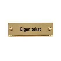 Naamplaatje 60x20mm met tekst messing