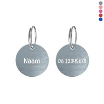 Hondenpenning rond klein met tekst