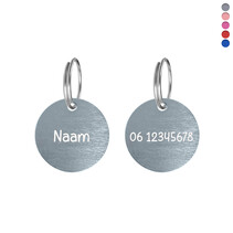 Hondenpenning rond klein met tekst