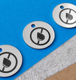 Aluminium sleutellabel met eigen logo zilverkleurig  - per stuk