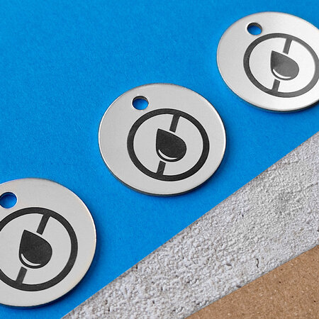 Aluminium sleutellabel met eigen logo zilverkleurig  - per stuk