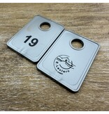 CombiCraft Garderobemunten Tiffany kunststof 36x50mm eigen nummering zilver - per stuk
