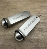 Metalen hotel sleutelhanger Classico 29x108mm met gravering zilverkleurig  - per stuk