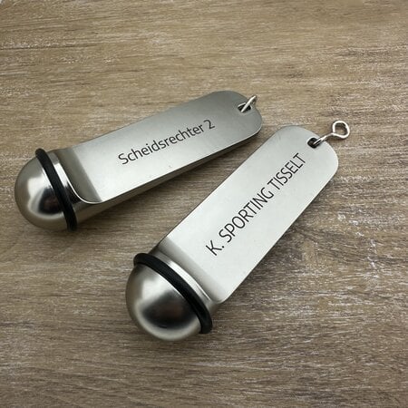 CombiCraft Metalen hotel sleutelhanger Classico 29x108mm met gravering zilverkleurig  - per stuk
