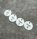CombiCraft Aluminium sleutellabel met tekst en nummer zilverkleurig - per stuk
