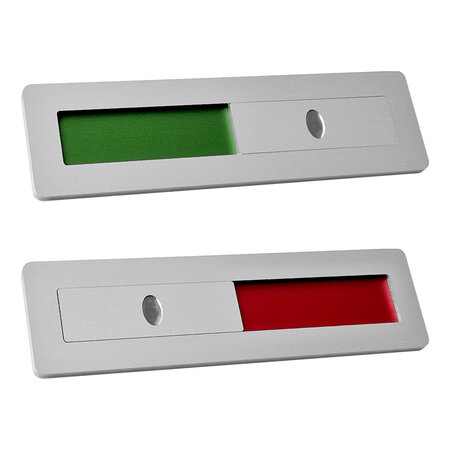 Blanco aluminium schuifbordje 125x35mm met tape - per stuk