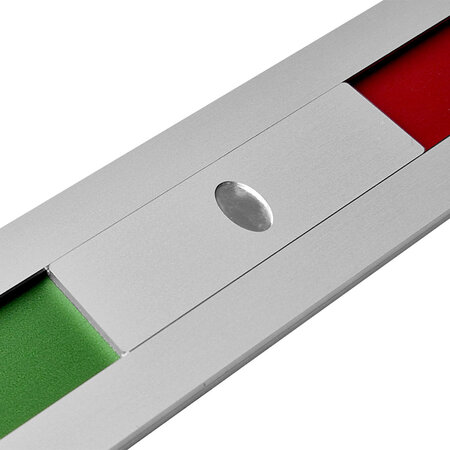 Blanco aluminium schuifbordje 125x35mm met tape - per stuk