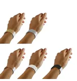 Blanco Tyvek polsbandjes metallic kleurenmix - per 100 stuks