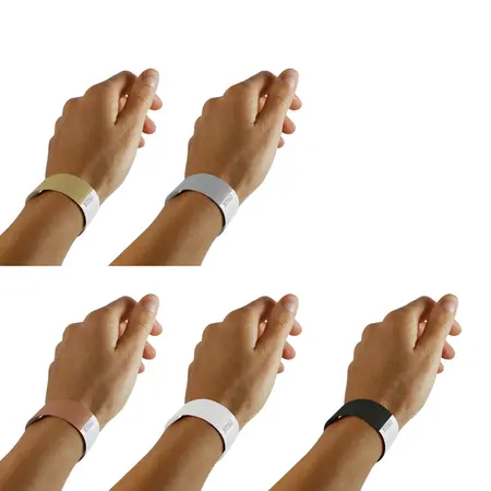 Blanco Tyvek polsbandjes metallic kleurenmix - per 100 stuks