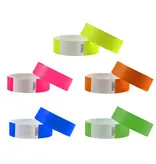 Blanco Tyvek polsbandjes neon kleurenmix - per  100 stuks