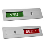 Aluminium schuifbordje Vrij - Bezet 125x35mm met tape - per stuk