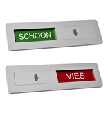 Aluminium schuifbordje Schoon - Vies 125x35mm met tape - per stuk