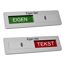 Aluminium schuifbordje eigen tekst met tape