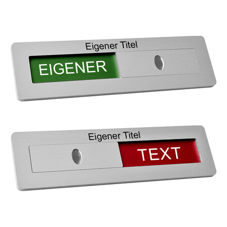 CombiCraft Aluminium schuifbordje eigen tekst 125x35mm met tape - per stuk