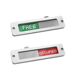 Aluminium schuifbordje Free - Occupied 100x25mm met gaten - per stuk
