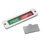 Aluminium schuifbordje Free - Occupied 100x25mm met gaten - per stuk