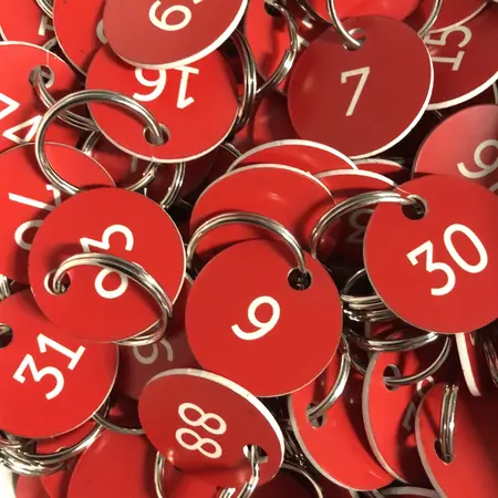 CombiCraft Kunststof sleutellabel met nummer - per stuk