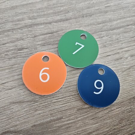 CombiCraft Kunststof sleutellabel met nummer - per stuk