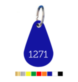 CombiCraft Kunststof sleutellabel druppel met nummer - per stuk