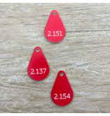 CombiCraft Kunststof sleutellabel druppel met nummer - per stuk