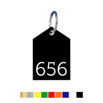 Kunststof sleutellabel met nummer