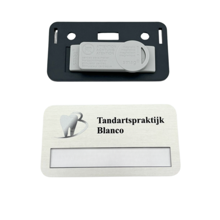 Aluminium naambadge Badgemaster 72x38mm eigen ontwerp - per stuk