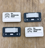 Aluminium naambadge Badgemaster 72x38mm eigen ontwerp - per stuk