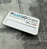 Aluminium naambadge Badgemaster 72x38mm eigen ontwerp - per stuk