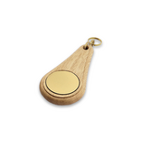 Houten hotel sleutelhanger Oaky Drop lichtbruin blanco of met gravering - per 1 stuk