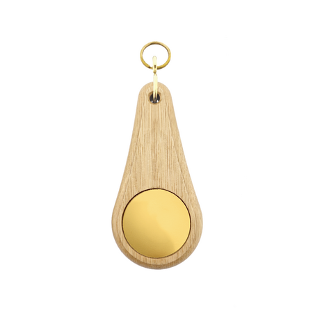 Houten hotel sleutelhanger Oaky Drop lichtbruin blanco of met gravering - per 1 stuk