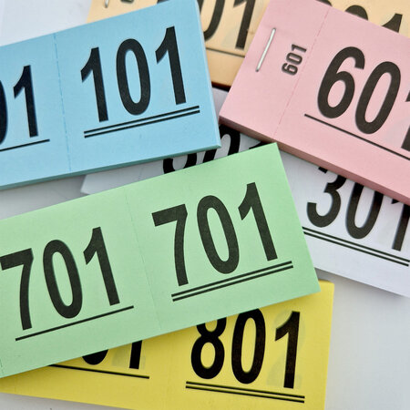 Nummerbloks genummerd 1 tot 1000 - per 1000 nummers