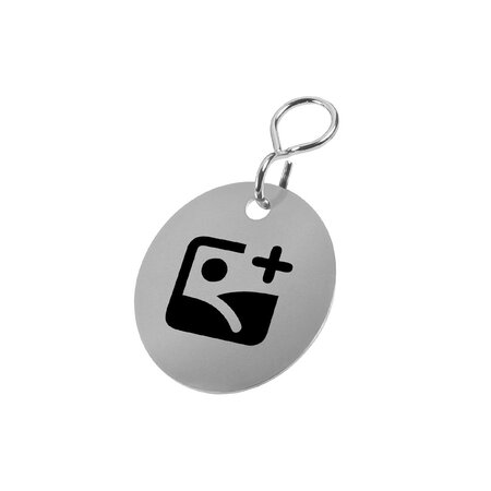 RVS sleutellabel actiemodel Ø30mm met logo - per 1 stuk