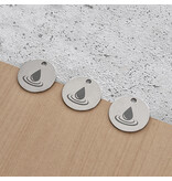 RVS sleutellabel actiemodel Ø30mm met logo - per 1 stuk