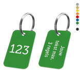 CombiCraft Sleutellabel rechthoek staand met nummer en tekst dubbelzijdig - per stuk