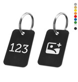 CombiCraft Sleutellabel rechthoek staand met nummer en logo dubbelzijdig - per stuk