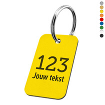 Sleutellabel rechthoek nummer en tekst