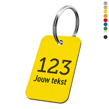 CombiCraft Sleutellabel rechthoek staand met nummer en tekst - per stuk