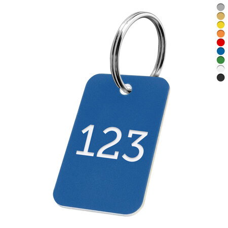 CombiCraft Sleutellabel rechthoek staand met nummer - per stuk