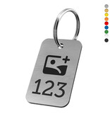 CombiCraft Sleutellabel rechthoek staand met nummer en logo - per stuk