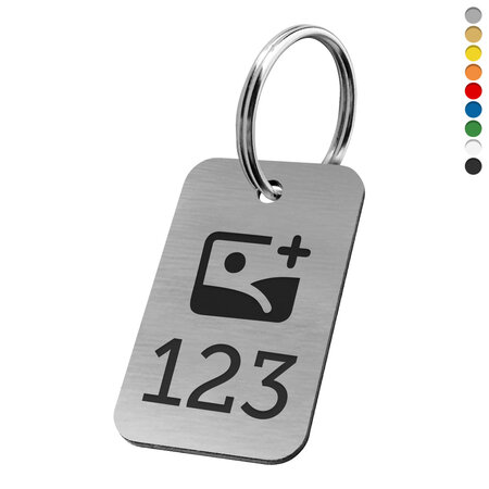 CombiCraft Sleutellabel rechthoek staand met nummer en logo - per stuk